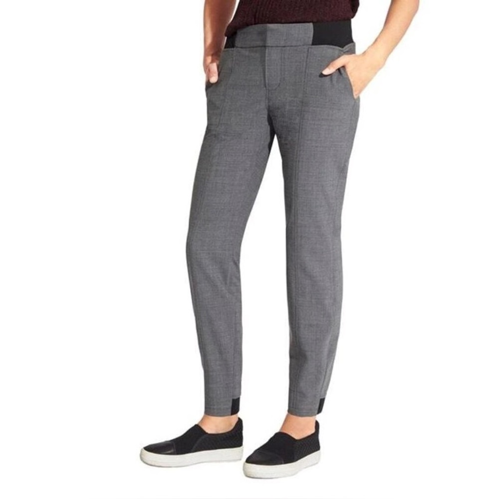 Athleta sz 6 Petite Work It City Wool Blend Jogger Pants Gray Charcoal